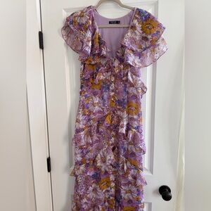 Nasty Gal Purple Floral Maxi Dress